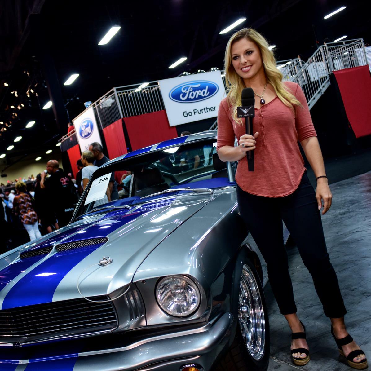 Cristy Lee from "All Girls Garage" is among the familiar faces providing behind-the-scenes coverage for Velocity and Discovery during the Barrett-Jackson auctions.