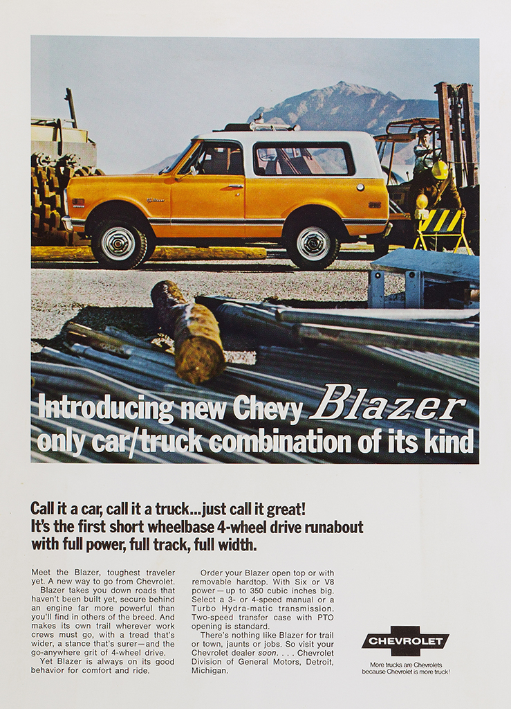 Early Blazer advertisement. (Image courtesy of GM Media Archives/GM Heritage Center)