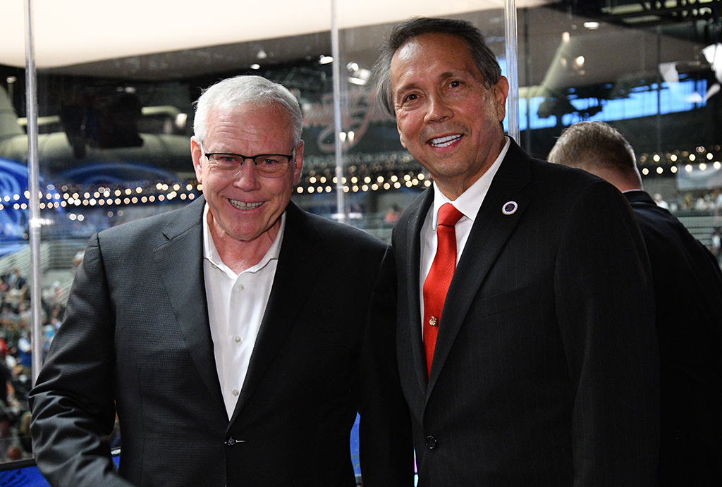 Barrett-Jackson CEO Craig Jackson with current Scottsdale Mayor David Ortega at the March 2021 Auction at Westworld.