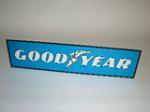 Vintage Goodyear Tires double-sided tin garage sign with winged-foot logo. - Front 3/4 - 116590