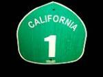 Fun vintage California State Hwy #1 road sign. - Front 3/4 - 116830