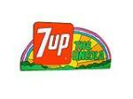 N.O.S. late 1960s 7-up tin sign with Peter Maxx graphics. - Front 3/4 - 117872