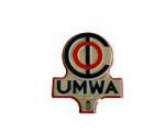 1940s United Mine Workers of America license plate attachment sign from New Kensington, PA. - Front 3/4 - 125654