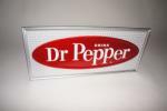 N.O.S. 1960s Drink Dr. Pepper embossed horizontal tin sign. - Front 3/4 - 133091
