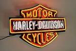 1990s Authorized Harley-Davidson neon sign from a dealership in Idaho. - Front 3/4 - 187759