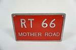 Vintage Route 66 Mother Road cast metal sign. Appears to have never been used. - Front 3/4 - 187783