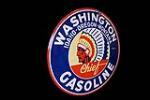 Rare 1940s Washington Gasoline double-sided porcelain service station sign - Front 3/4 - 191937