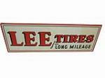 1941 Lee Tires For Long Mileage single-sided wood-framed tin automotive garage sign. - Front 3/4 - 203326