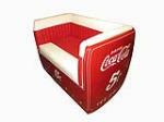 Very cool couch made from an original 1940s-50s Coca-Cola cooler machine. - Front 3/4 - 208911