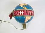 1960s Schlitz Beer three-dimensional world globe tavern light-up sign with rotating mechanism. - Front 3/4 - 215360