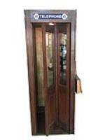 1930s Bell Systems wooden telephone booth. - Front 3/4 - 215822
