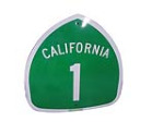 ICONIC CALIFORNIA HIGHWAY 1 DIE-CUT METAL ROAD SIGN. - Front 3/4 - 223451