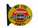 1930S GENUINE CHEVROLET PARTS TIN FLANGE SIGN - Front 3/4 - 236817