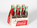 1956 COCA-COLA SIX-PACK TIN SIGN - Front 3/4 - 237554