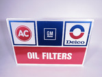VINTAGE GM AC-DELCO OIL FILTERS TIN SIGN - Rear 3/4 - 239310