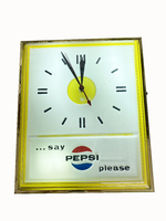 LATE 1960S-EARLY '70S PEPSI LIGHT-UP CLOCK - Front 3/4 - 243643