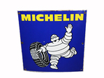 LARGE VINTAGE MICHELIN TIRES PORCELAIN SIGN - Front 3/4 - 246483