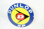 CIRCA LATE 1950S-EARLY '60S DUNLOP SP TIRES PORCELAIN SIGN - Front 3/4 - 250323
