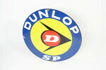 CIRCA LATE 1950S-EARLY '60S DUNLOP SP TIRES PORCELAIN SIGN - Rear 3/4 - 250323