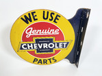 1930S WE USE GENUINE CHEVROLET PARTS TIN SIGN - Front 3/4 - 253473