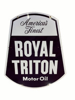 1960S UNION 76 ROYAL TRITON MOTOR OIL TIN SIGN - Front 3/4 - 254661