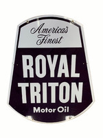 1960S UNION 76 ROYAL TRITON MOTOR OIL TIN SIGN - Rear 3/4 - 254661