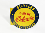 SCARCE 1950s COLUMBIA BICYCLES PARTS-REPAIRS SIGN - Rear 3/4 - 260531