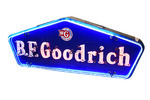 LATE 1940S BFGOODRICH NEON PORCELAIN SIGN - Front 3/4 - 262878