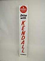 1960s Kendall Motor Oil vertical tin painted garage sign. - Front 3/4 - 91475
