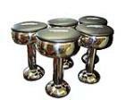 Lot of five 1940s-50s diner stools all re-chromed and upholstered with various vintage car embroidery. - Front 3/4 - 98036