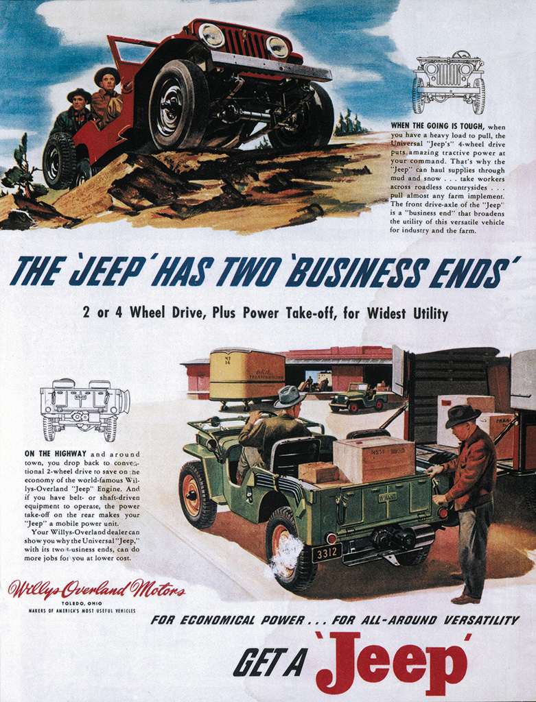 Early Jeep advertisement, circa 1946. (Image courtesy FCA Media)