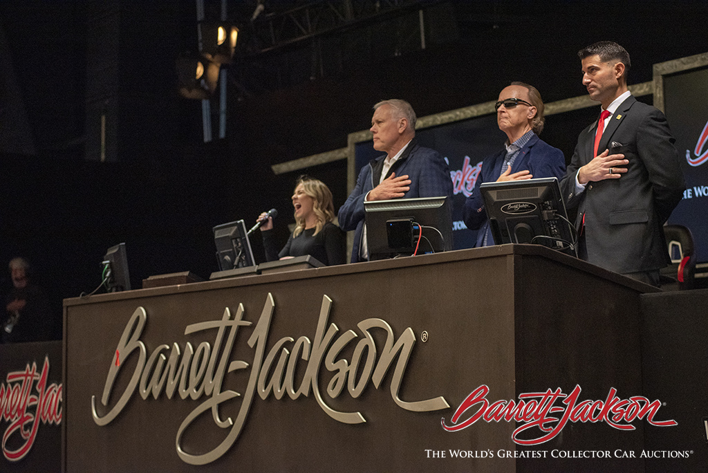 17-YEAR-OLD SOPHIA MARIE HUMBERT FROM ANTHEM, ARIZONA, PERFORMED THE NATIONAL ANTHEM TO KICK OFF TUESDAY’S COLLECTOR CAR AUCTION.