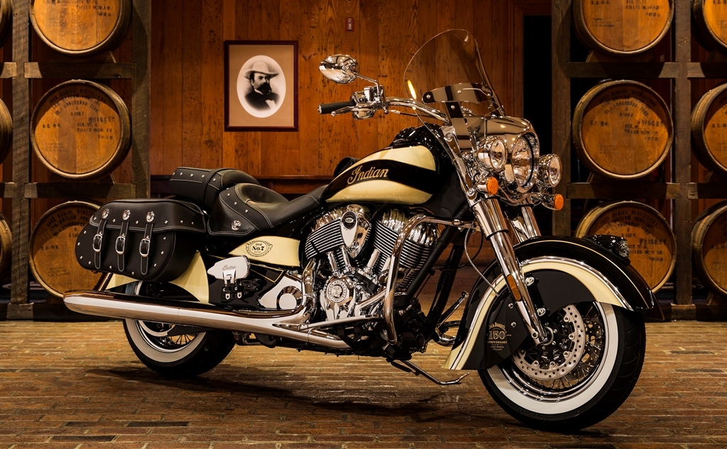 This 2016 Indian Chief motorcycle (Lot #3002), built to celebrate Jack Daniel's 150th Anniversary, will cross the block at the 2016 Las Vegas Auction to benefit Operation Ride Home.