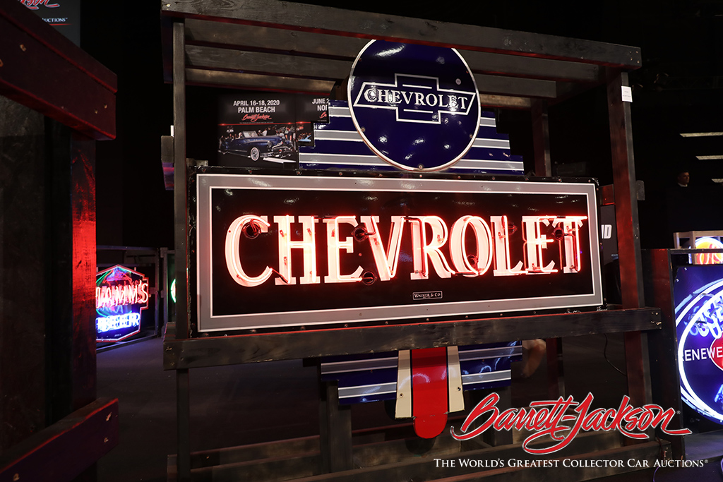 Lot #9490 - 1930S CHEVROLET AUTOMOBILES NEON PORCELAIN SIGN - $36,800