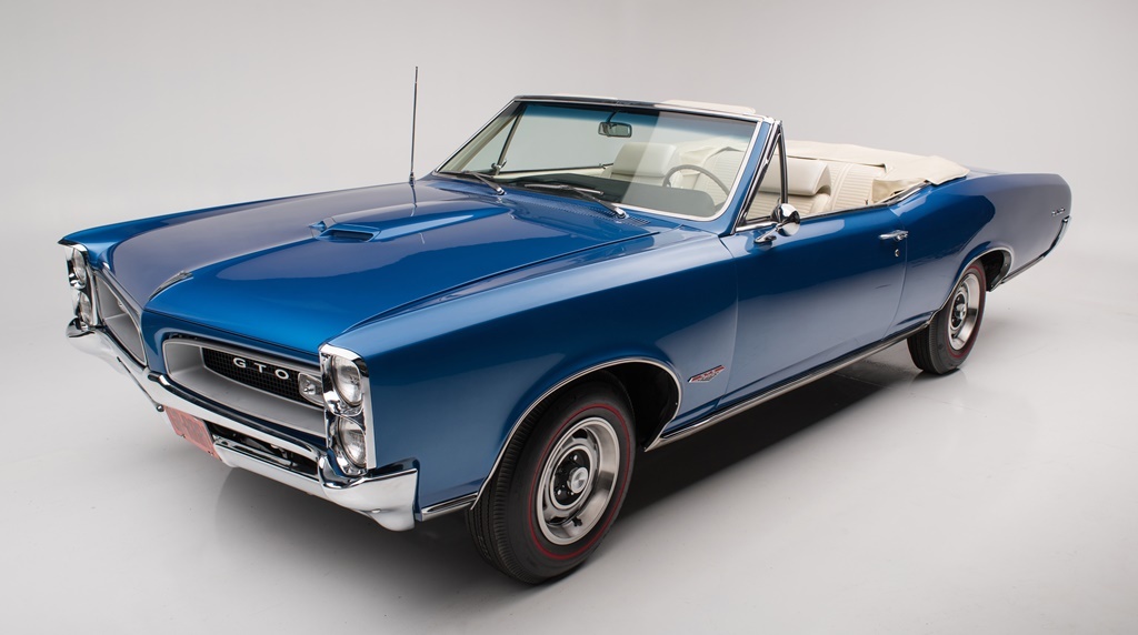 This 1966 Pontiac GTO convertible is just one of hundreds of collector cars crossing the block at No Reserve during Barrett-Jackson's Inaugural Northeast Auction, June 23-25, 2016 at Mohegan Sun in Connecticut.