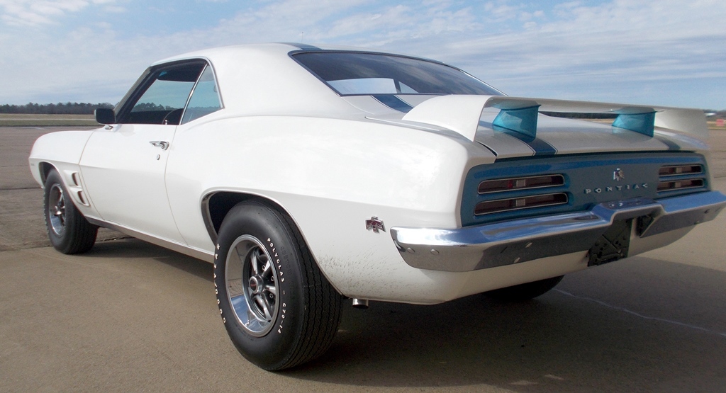 The decklid spoiler is a prominent feature of the '69 T/A.