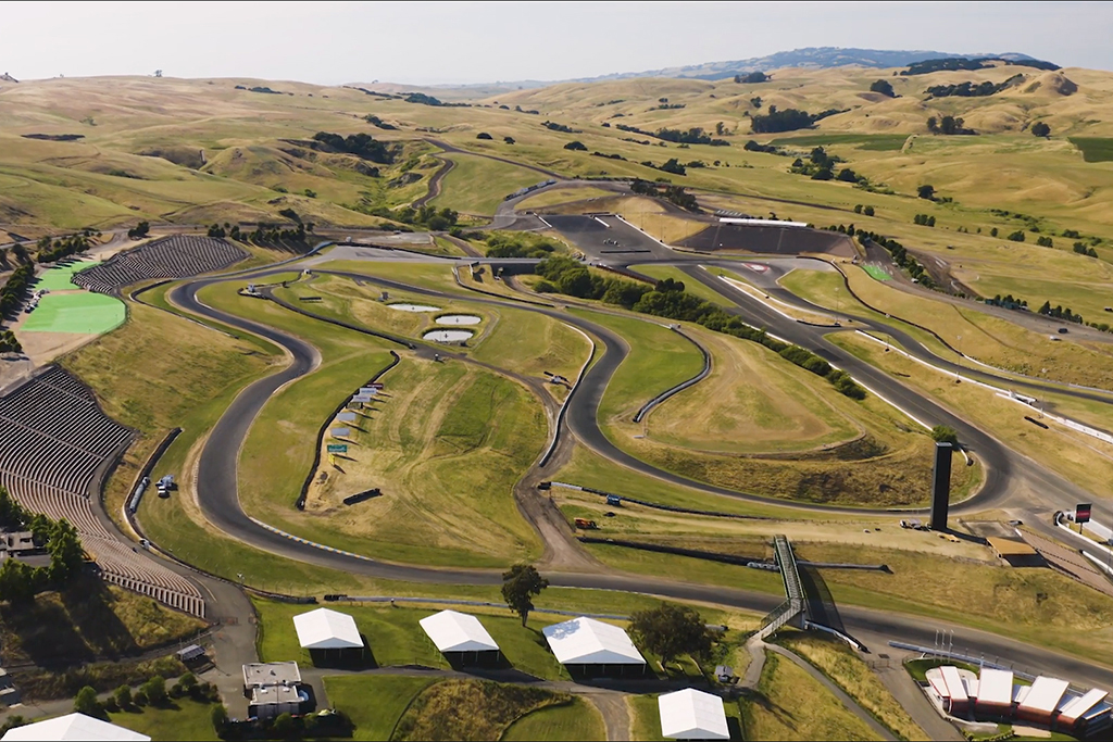 Aerial view of the Sonoma Raceway.