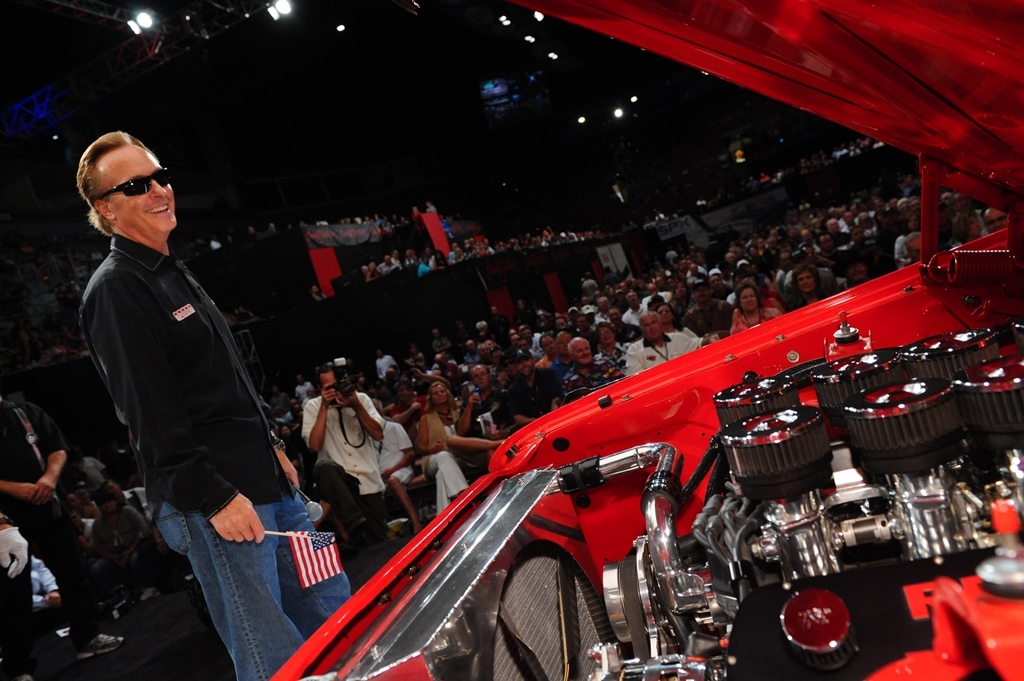 On the auction block with his 1964 Ford Fairlane 500 Custom Hardtop, which brought the house down when it sold for $700,000 to benefit the Armed Forces Foundation at the 2011 Las Vegas Auction.