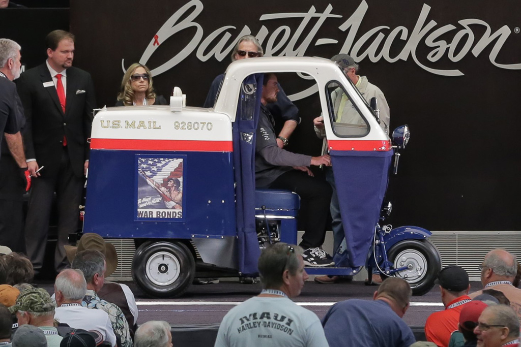 The Cushman Truckster series was popular in many industries - including the U.S. Postal Service. This 1957 example sold for $17,600 at the 2016 Scottsdale Auction.