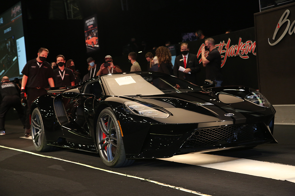 This 2018 Ford GT (Lot #748) was the top seller at Barrett-Jackson's 2020 Fall Auction, setting a new world auction record in the process.