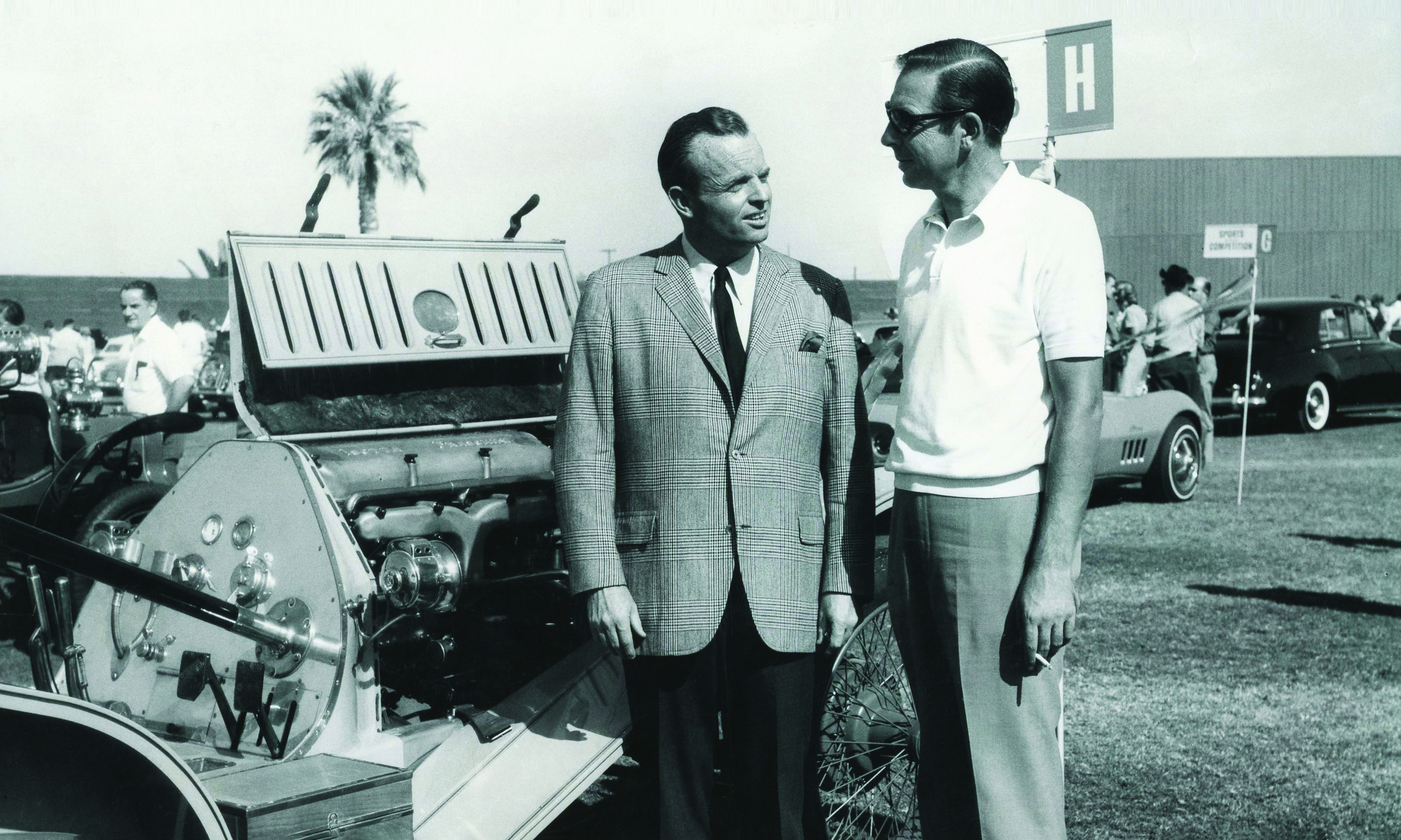 Tom Barrett (left) at the Fiesta de los Autos Elegantes in the 1960s