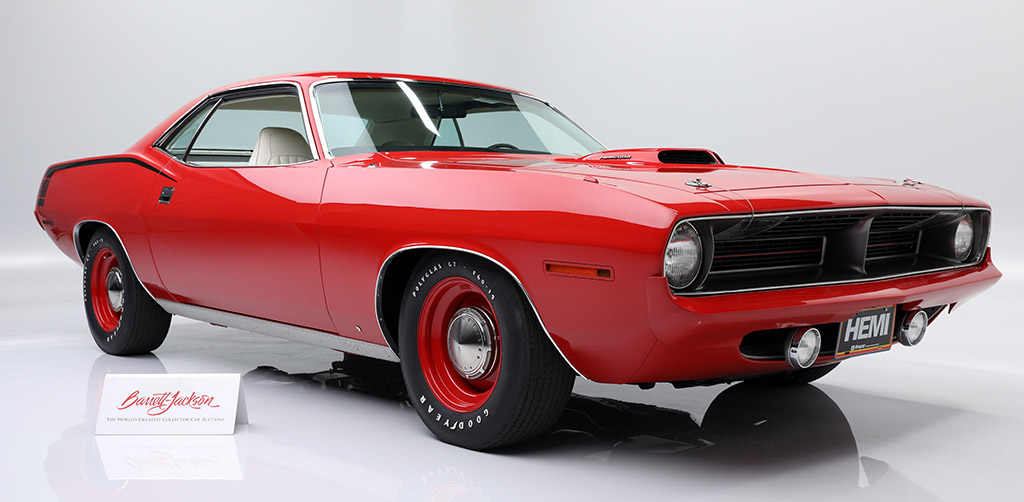 Muscle car Holy Grail: an original, matching-numbers 1970 Plymouth HEMI 'Cuda, selling with No Reserve during the 2020 Fall Auction.