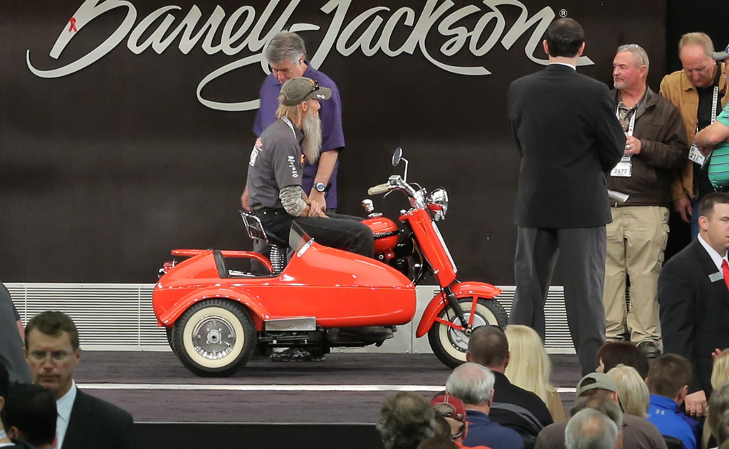 This 1957 Cushman Eagle Scooter with sidecar sold for $24,200 at the 2015 Scottsdale Auction as part of The Ron Pratte Collection.