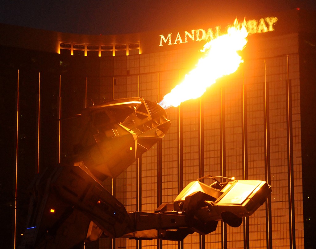 The new owner brought Robosaurus along to the 2008 Las Vegas Auction to entertain attendees.