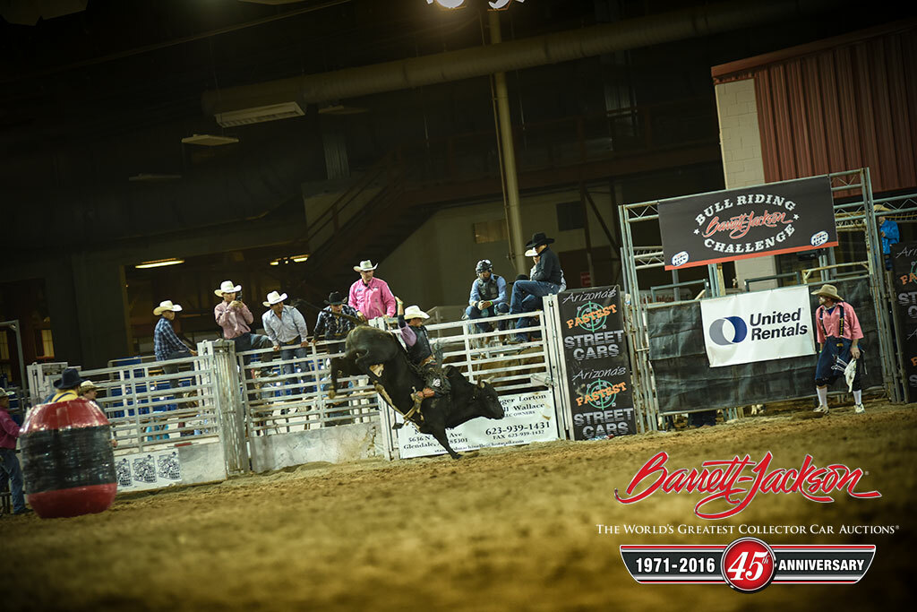 The Barrett-Jackson Bull-Riding Challenge got underway tonight and continues Saturday night at 7:30 and 9 p.m.