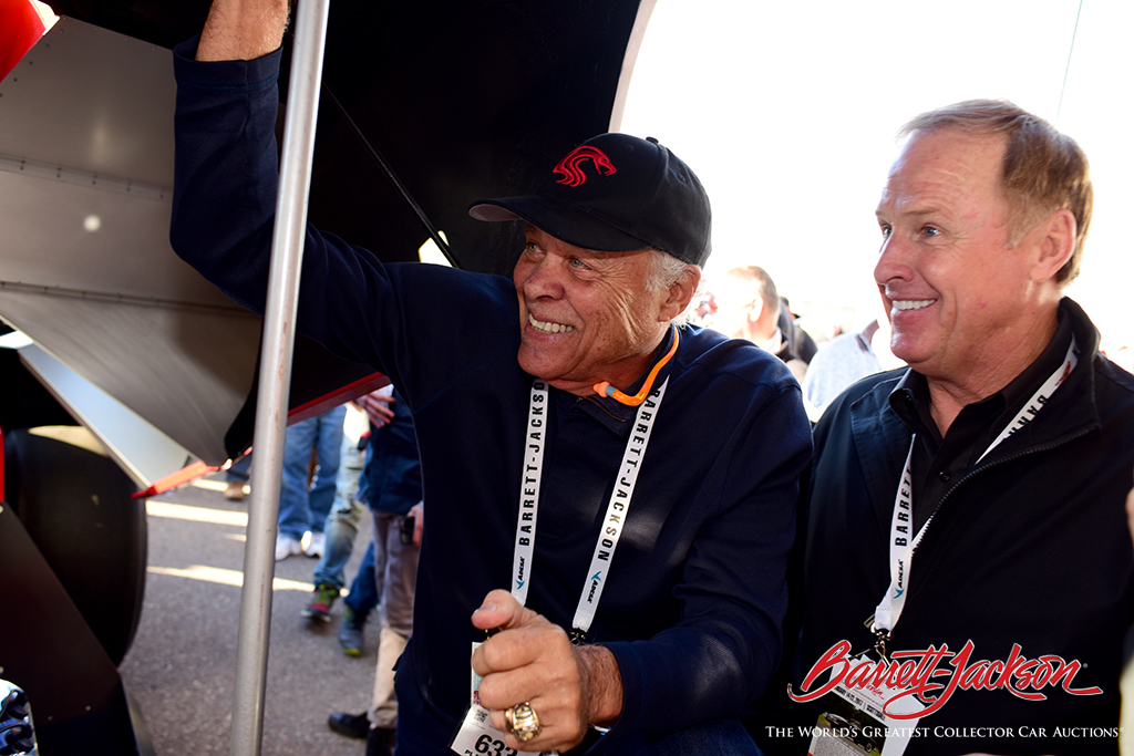 Racing legends Don "The Snake" Prudhomme and Rusty Wallace, who both brought cars to be auctioned.