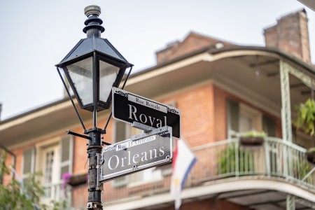 New Orleans, LA. Traditional street signs in the French Quarter,