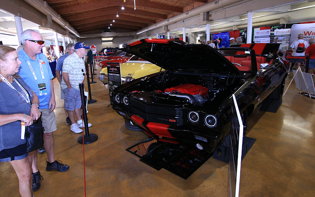 Jerry's Chevelle on display at the Palm Beach Auction site prior to its moment on the block.