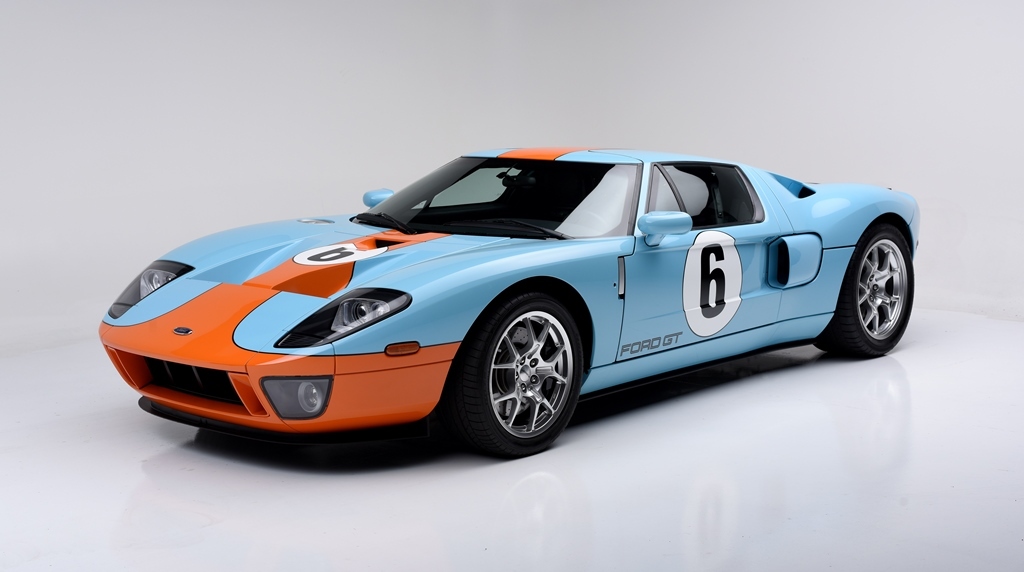 Dressed in Heritage Blue with Orange in tribute to the Gult Oil GT40's back-to-back victories at LeMans in the 1960s, this 2006 Ford GT Heritage Edition (Lot #1370) will be in the spotlight at the 2016 Barrett-Jackson Scottsdale Auction.