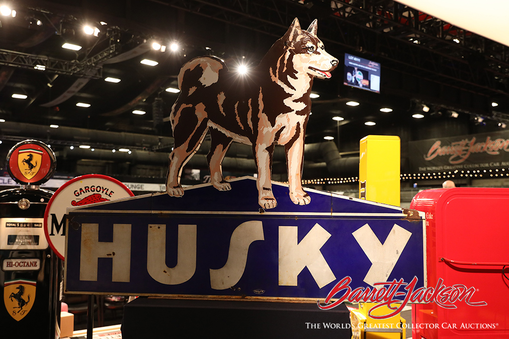 This Husky Oil porcelain sign